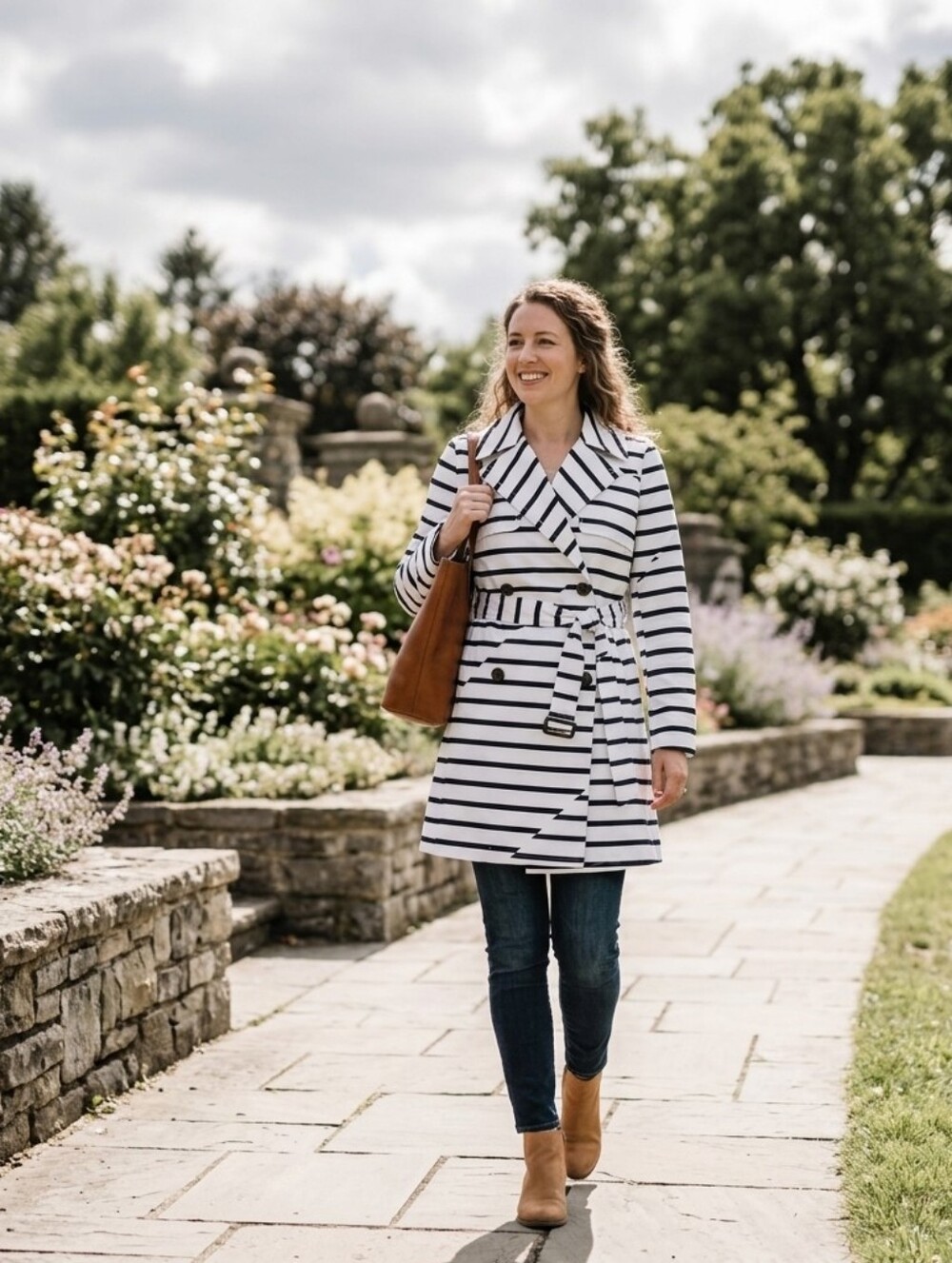 Madewell Black and White Striped Jacket